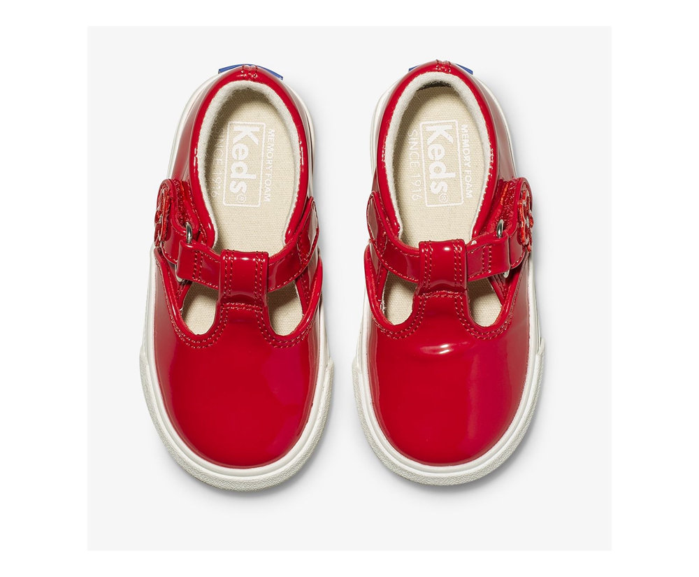 Keds Kids Slip Ons Red - Daphne Patent - 794YCOVDP